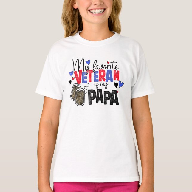 Camiseta Meu Veterano Favorito É O Meu Pai Veteranos (Frente)