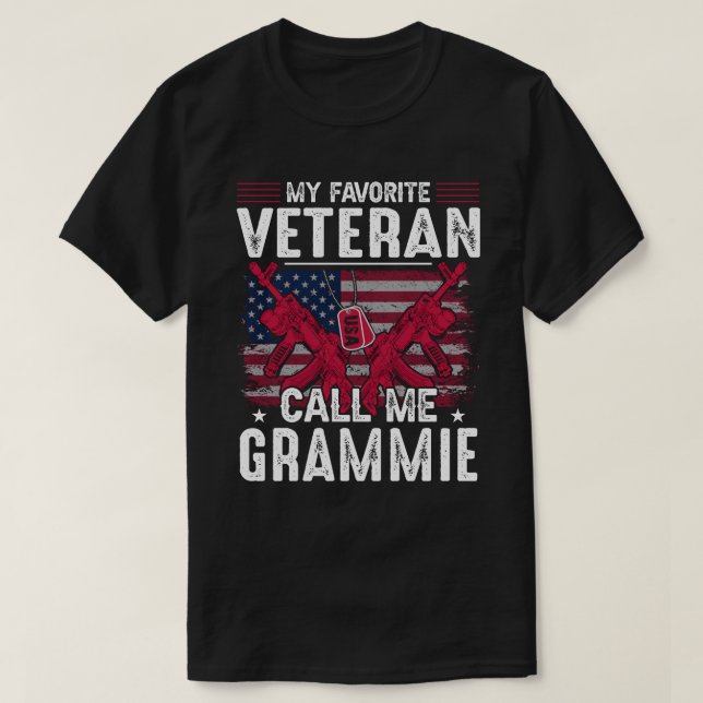 Camiseta Meu Veterano Favorito Me Chame De GRAMMIE Veteran  (Frente do Design)