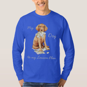 Camiseta Meu Vizsla Comeu meu Plano de Lição