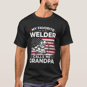 Camiseta Meu Welder Favorito Me Chama Avô Usa Flag Grand