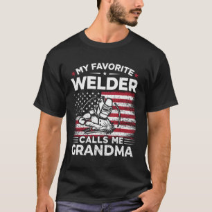 Camiseta Meu Welder Favorito Me Chama Avó Usa Flag Grand