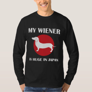 Camiseta Meu Wiener É Enorme No Japão Dachshund