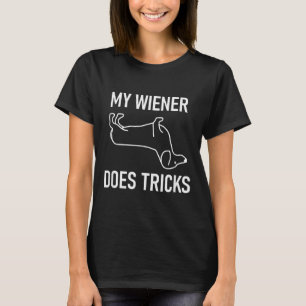 Camiseta Meu Wiener Faz Truques, Dachshund, Engraçado, Piad