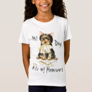 Camiseta Meu Yorkie comeu meus trabalhos de casa