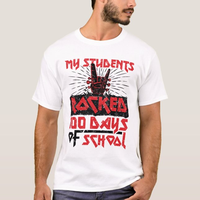 Camiseta Meus alunos balançaram 100 dias de professor (Frente)