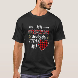 Camiseta Meus Alunos da Pré-Escola Roubaram Meu Coração Fel