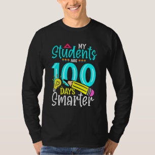 Camiseta Meus Alunos São 100 Dias Mais Inteligentes Feliz P