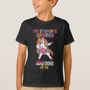 Camiseta Meus alunos sobreviveram 100 dias de meu professor