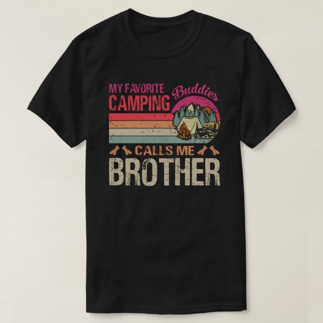 Camiseta Meus Amigos de Camping Favoritos Me Chamam De Irmã (Frente do Design)