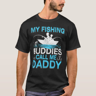 Camiseta Meus Amigos de Pesca Chamam Dia de os pais de Pesc