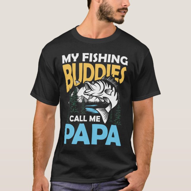 Camiseta Meus Amigos De Pesca Me Chamam De Papai - Parceiro (Frente)