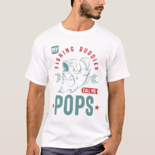Camiseta Meus Amigos De Pesca Me Chamam De Pop   Pai e vovô