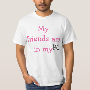 Camiseta "Meus Amigos estão no meu PC" #Mulheres #Camisa #T
