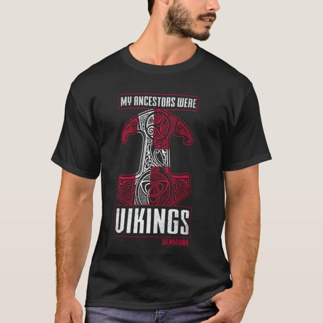 Camiseta Meus Ancestrais Vikings Dinamarca Antecestralidade (Frente)