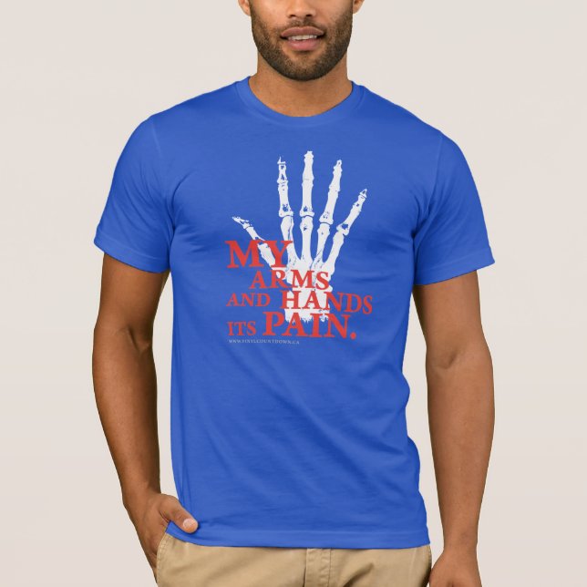 Camiseta Meus braços e mãos sua dor (Frente)