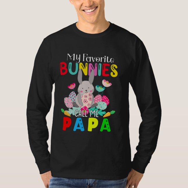 Camiseta Meus Bunnies Favoritos Me Chamam De Papá Páscoa En (Frente)