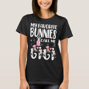 Camiseta Meus Bunnies Favoritos Me Chamam Gigi Floral Gigi 