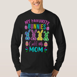 Camiseta Meus Bunnies Favoritos Me Chamam Mãe Páscoa Bonita