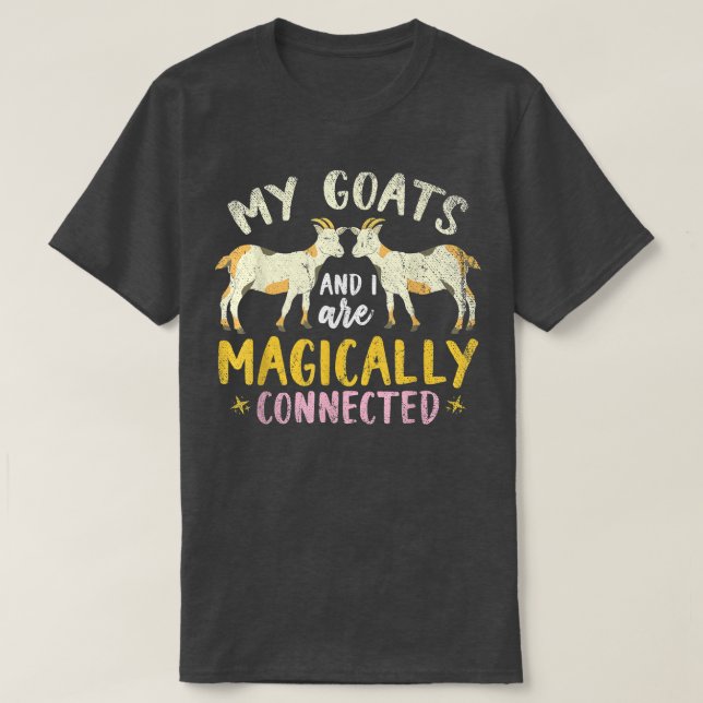 Camiseta Meus Caprinos E Eu Estamos Magicamente Conectados  (Frente do Design)
