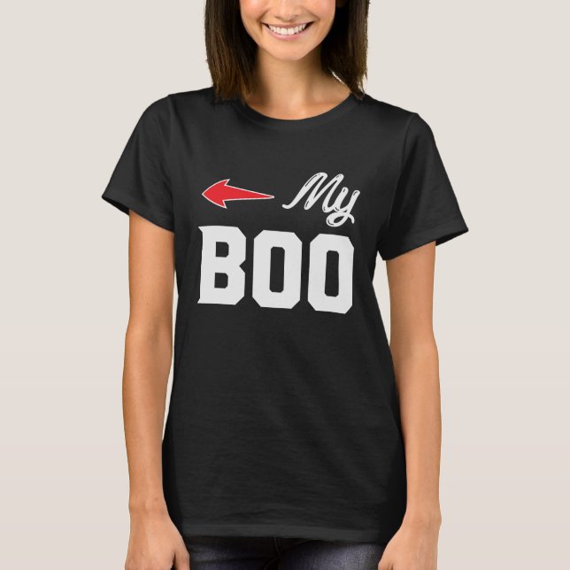 Camiseta Meus Casais Boo Correspondendo à fantasia do Dia d (Frente)