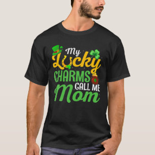 Camiseta Meus Charmes Sortudos Me Chamam De Mãe Dia de Sã