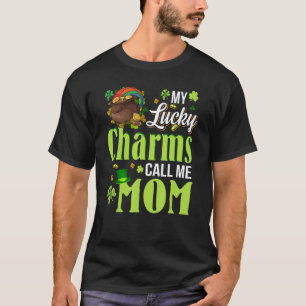 Camiseta Meus Charmes Sortudos Me Chamam De Mãe Dia de São 