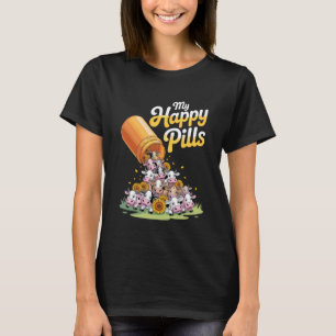 Camiseta Meus comprimidos felizes Amante de vaca Vibração a