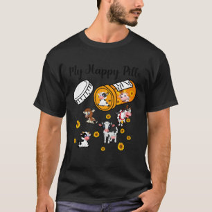 Camiseta Meus comprimidos felizes Vaca fofa Bezerras Animai