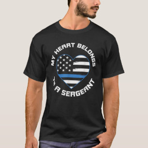 Camiseta Meus Corações Pertencem A Um Sargento Esposa De Po