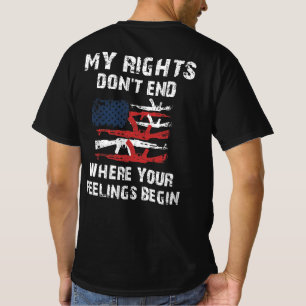 Camiseta Meus direitos não terminam onde seus sentimentos