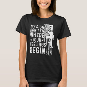 Camiseta Meus direitos não terminam onde seus sentimentos c