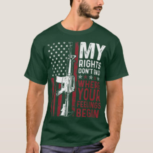 Camiseta Meus direitos não terminam onde seus sentimentos c