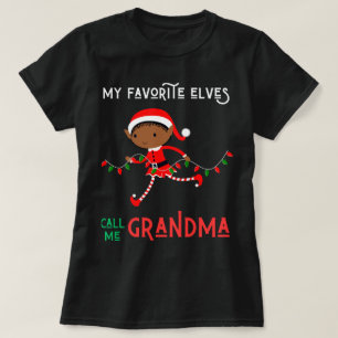 Camiseta Meus Elfos Favoritos Me Chamam De Avó Nana Mimi Xm