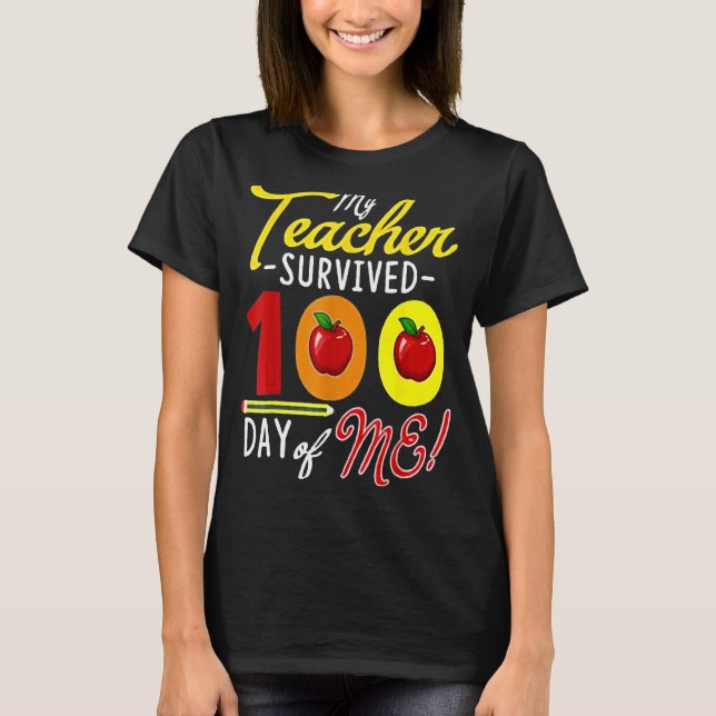 Camiseta Meus Estudantes Sobreviveram 100 Dias De Eu Estuda (Frente)