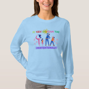 Camiseta Meus Filhos Fazem Yoga Também (Involuntariamente)