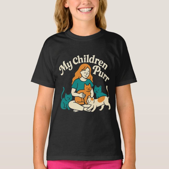 Camiseta Meus Filhos Ronronam (Frente)