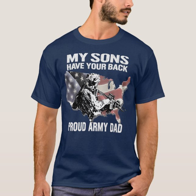 Camiseta Meus Filhos Têm Suas Costas, Pais Militares (Frente)