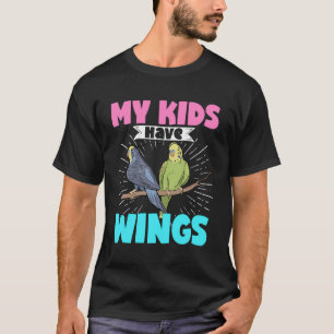 Camiseta Meus Filhos Têm Wings Budget Mãe Pai Parakeet Bird