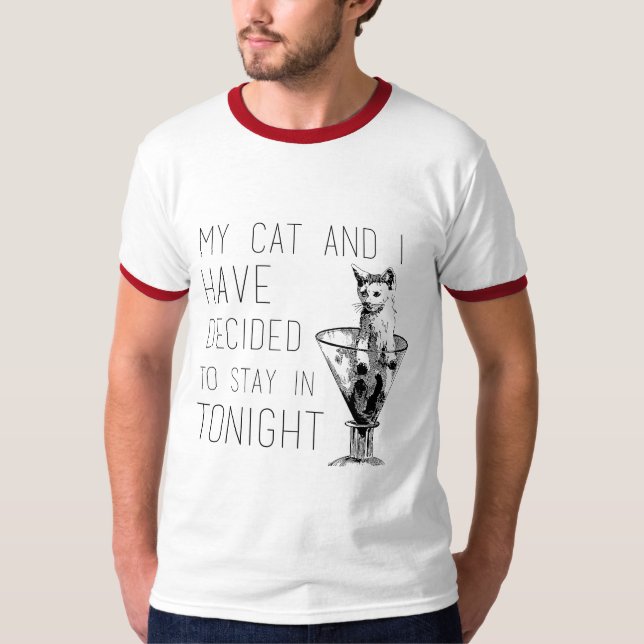 Camiseta Meus gato e eu decidimos permanecer dentro - o (Frente)