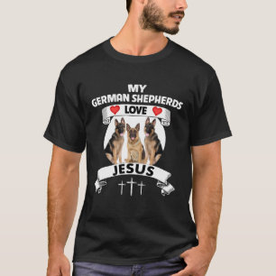 Camiseta Meus German shepherd adoram Jesus Cristo Cachorro