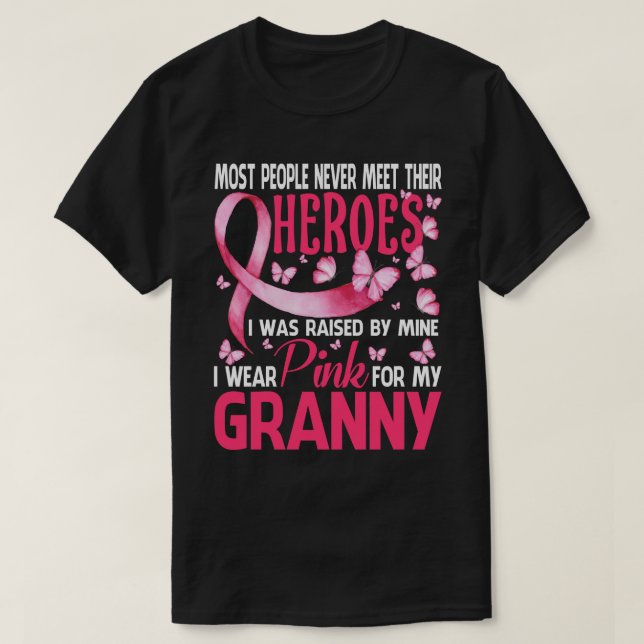 Camiseta Meus Heroínas Eu Visto Rosa Para Meu Cancer RANY (Frente do Design)