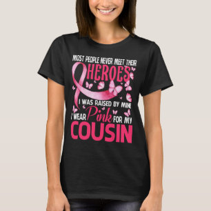 Camiseta Meus Heroínas Eu Visto Rosa Para O Meu Cancer De M