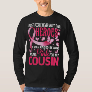 Camiseta Meus Heroínas Eu Visto Rosa Para O Meu Cancer De M