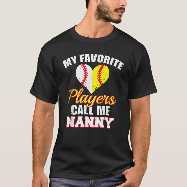 Camiseta Meus Jogadores Favoritos Me Chamam De Babá Basebal (Frente)