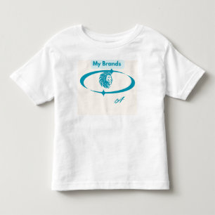 Camiseta Meus Marcas" Logotipo Elegante do Leão Azul Design