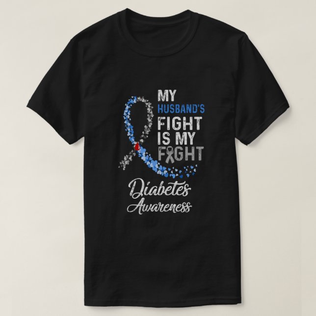 Camiseta Meus Maridos Combatem Meu Cancer De Luta Contra A  (Frente do Design)