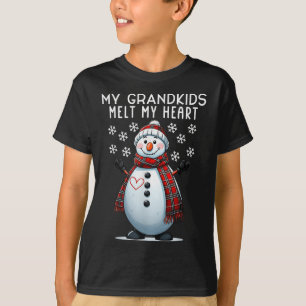 Camiseta Meus Netos Derretem Meu Coração Avô Snowman