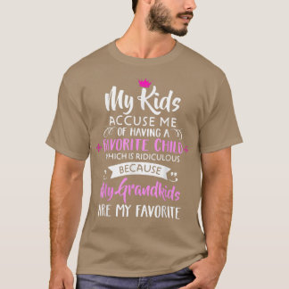 Camiseta Meus Netos São Minha Avó Engraçada Favorita Gra
