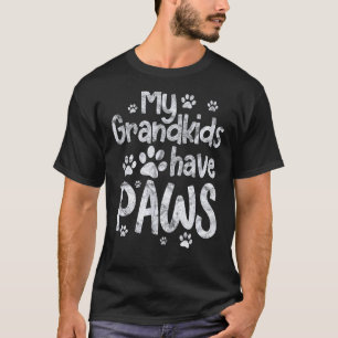 Camiseta Meus netos têm patas cachorro engraçado gato avó a
