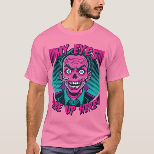 Camiseta Meus Olhos Estão Aqui 80s (Frente)